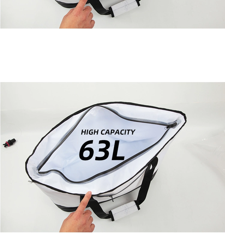 Custom Big Capacity White PVC Insulated Mommy Cooler Bag for Picnic