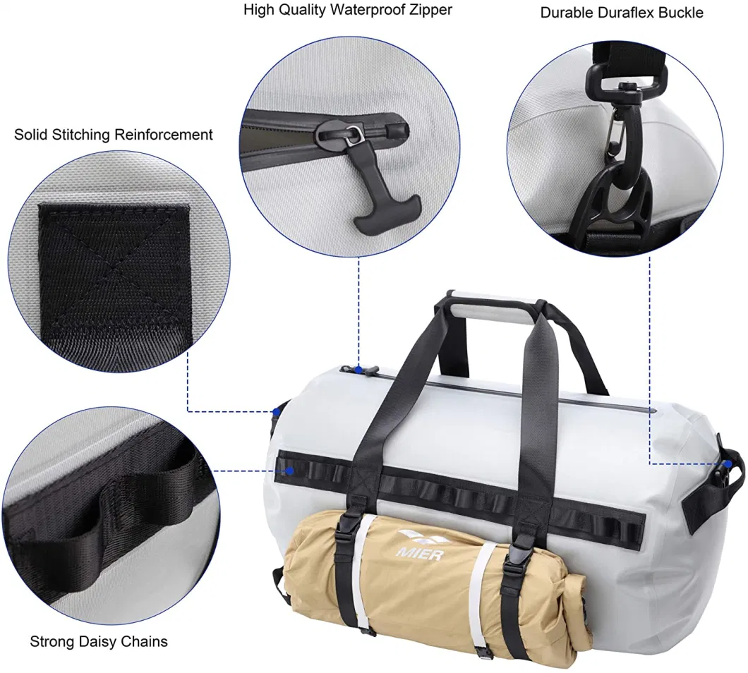 Large Capacity Travel Bag Duffel Bag Sport Travel Waterproof Black Light Blue Dark OEM Customized
