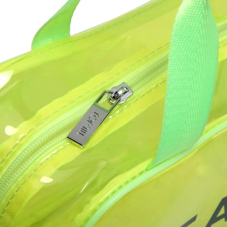 Rectangular Printed Plastic Transparent PVC Bag Swimming Shopping Bag for Womens Fashion Duffel Grab Beach PVC Tote Bag