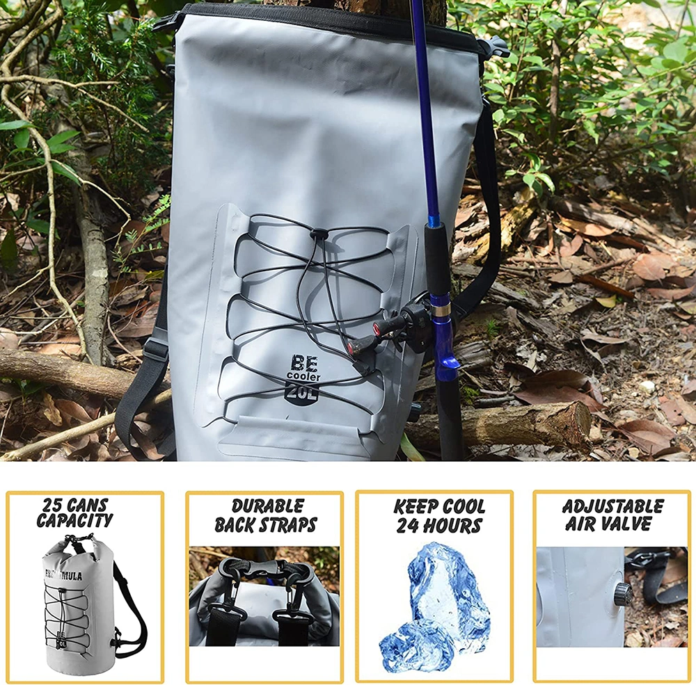 Kayaking Fishing Floating Roll Top Insulated Backpack Cooler Ice Dry Bag Leak Proof Collapsible Waterproof Bag