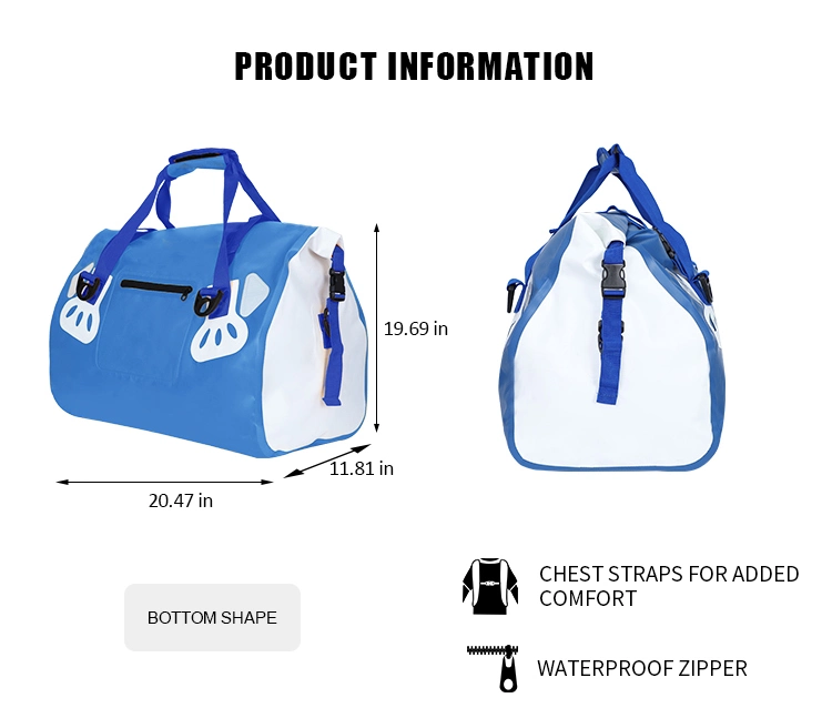 Outdoor Waterproof Dry Duffel Bag for Kayaking Boating Fishing Diving Beach 500d PVC TPU Roll Top Drybag Travel Backpack