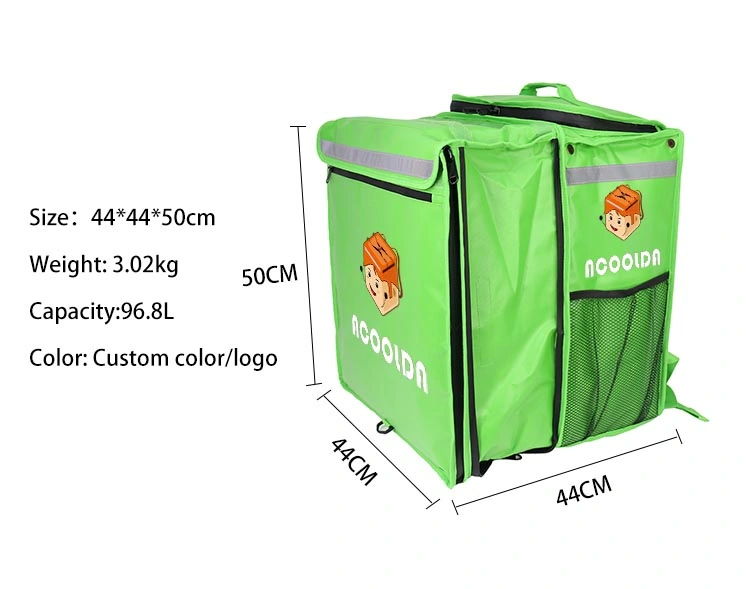 ODM Thick 500d PVC Waterproof Insulated Reusable 96L Sustainable Eco Friendly Cooler Lunch Bag Food Delivery Bag Aluminium Foil with Zipper