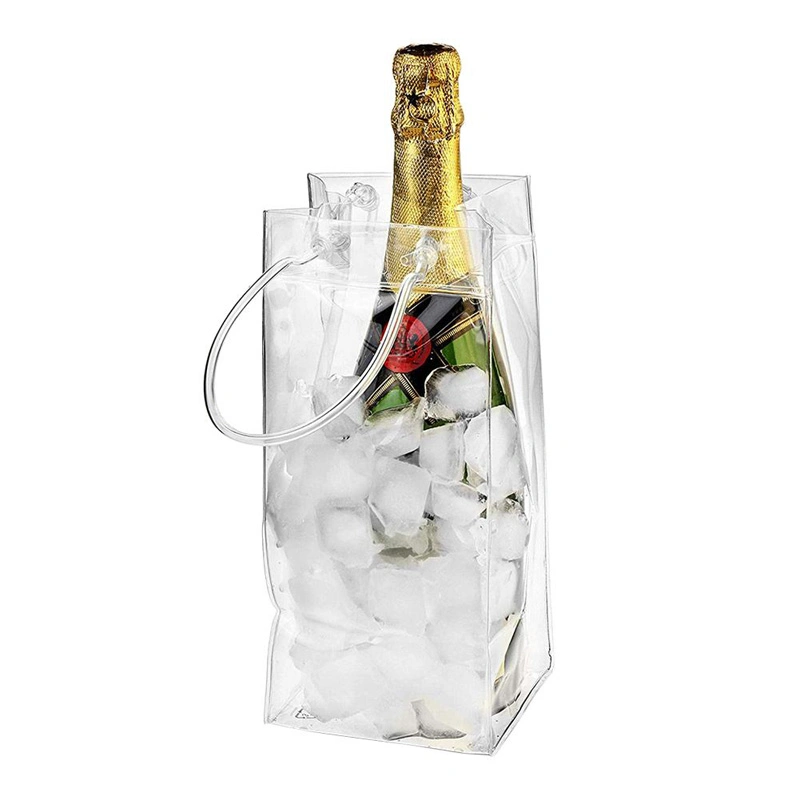 PVC Wine Bag Leakproof Wine Champagne Portable Ice Bucket Transparent Beer Cooler Bag
