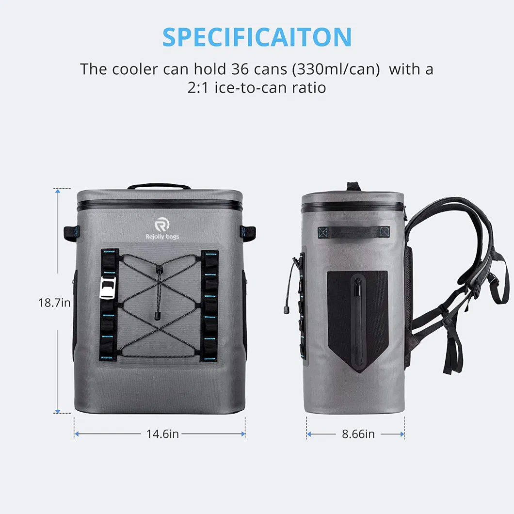 Cooler Insulated 20L Waterproof, Keeps Cool&Warm 72 Hours with 5 Layers Insulation Leakproof System, Soft Cooler Bag for Camping, Fishing Dry Backpack