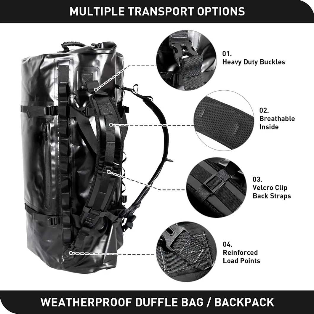 Outdoor PVC Backpack Waterproof Traveling Duffel Bag