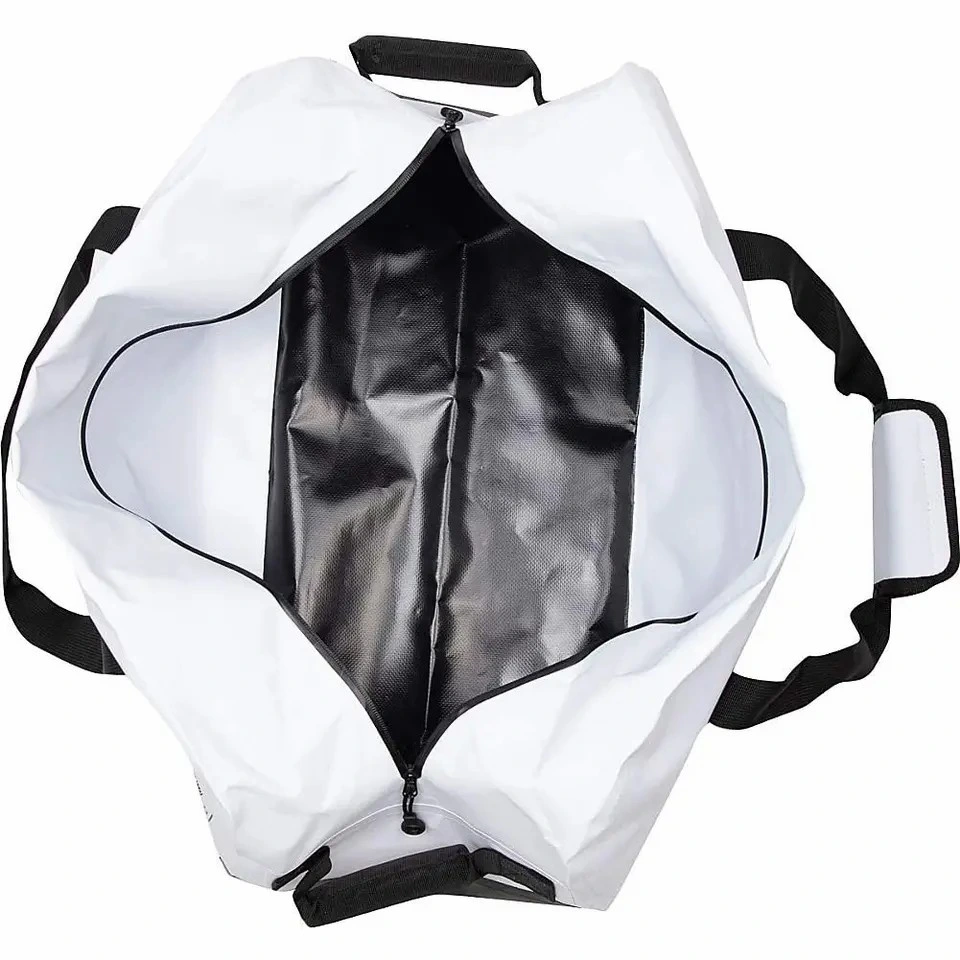Custom Logo PVC TPU 40L White Fashion Waterproof Ripstop Baseball Duffel Bag for Travel Sport Gym