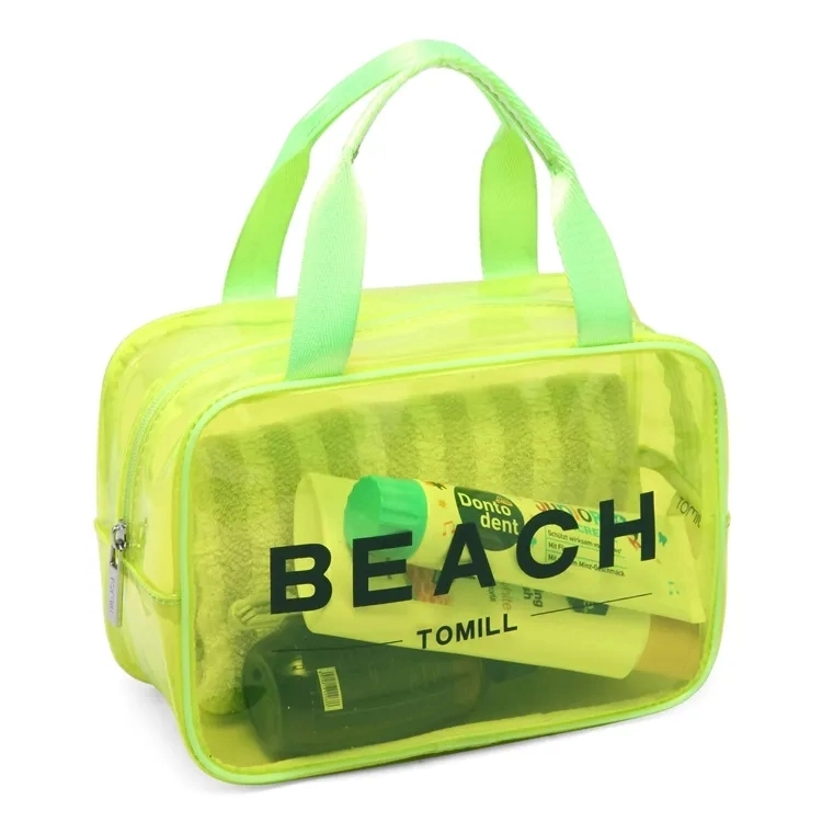 Rectangular Printed Plastic Transparent PVC Bag Swimming Shopping Bag for Womens Fashion Duffel Grab Beach PVC Tote Bag