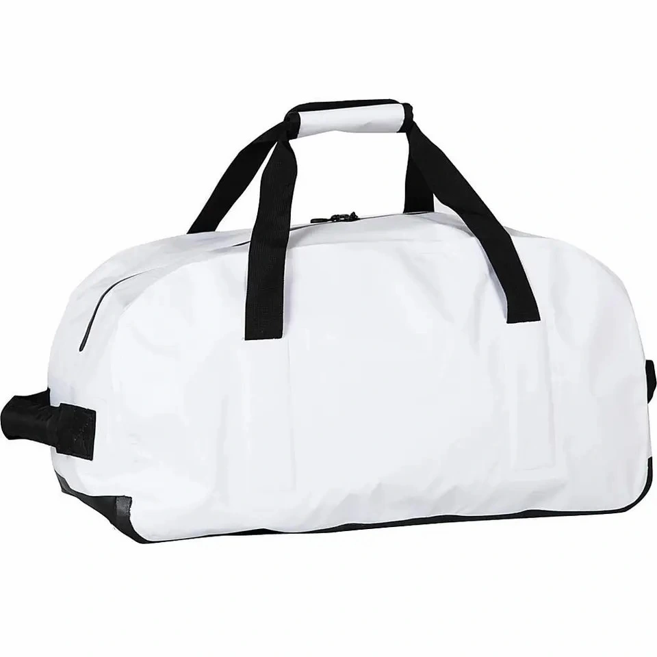 Custom Logo PVC TPU 40L White Fashion Waterproof Ripstop Baseball Duffel Bag for Travel Sport Gym