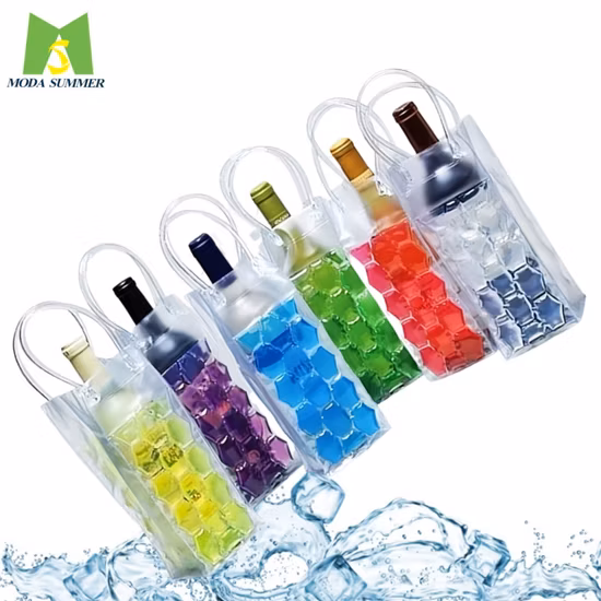 Promotional PVC Material Wine Bottle Cooler Dry Ice Bag for Bar, Restaurant